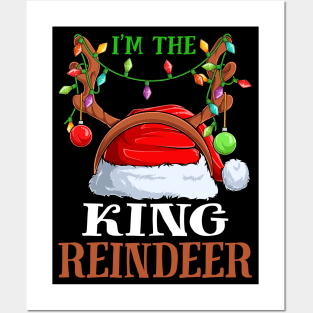 Im The King Reindeer Christmas Funny Pajamas Funny Christmas Gift Posters and Art